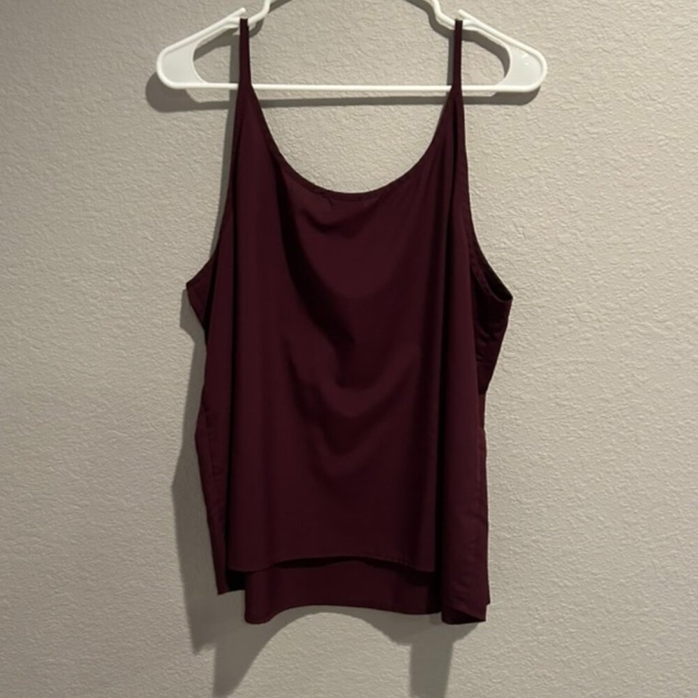 Chicos Women's Spaghetti Strap Loose Maroon Tank Top Size 4